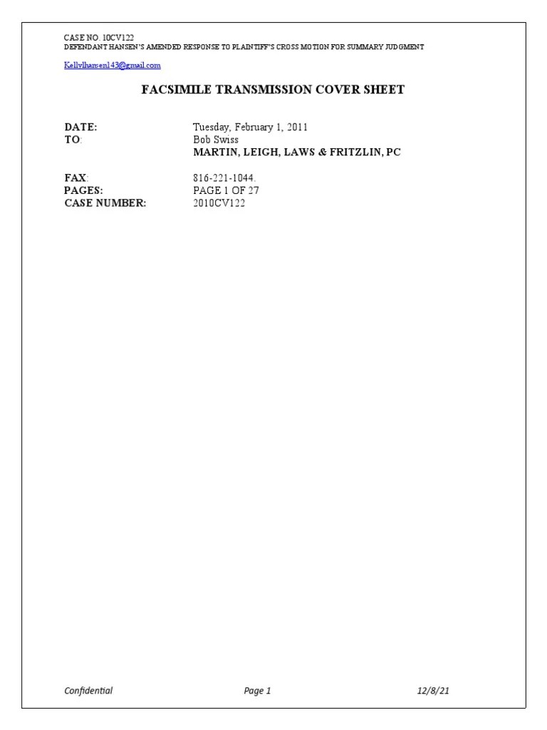 Response To Motion For Summary Judgment PDF Summary Judgment