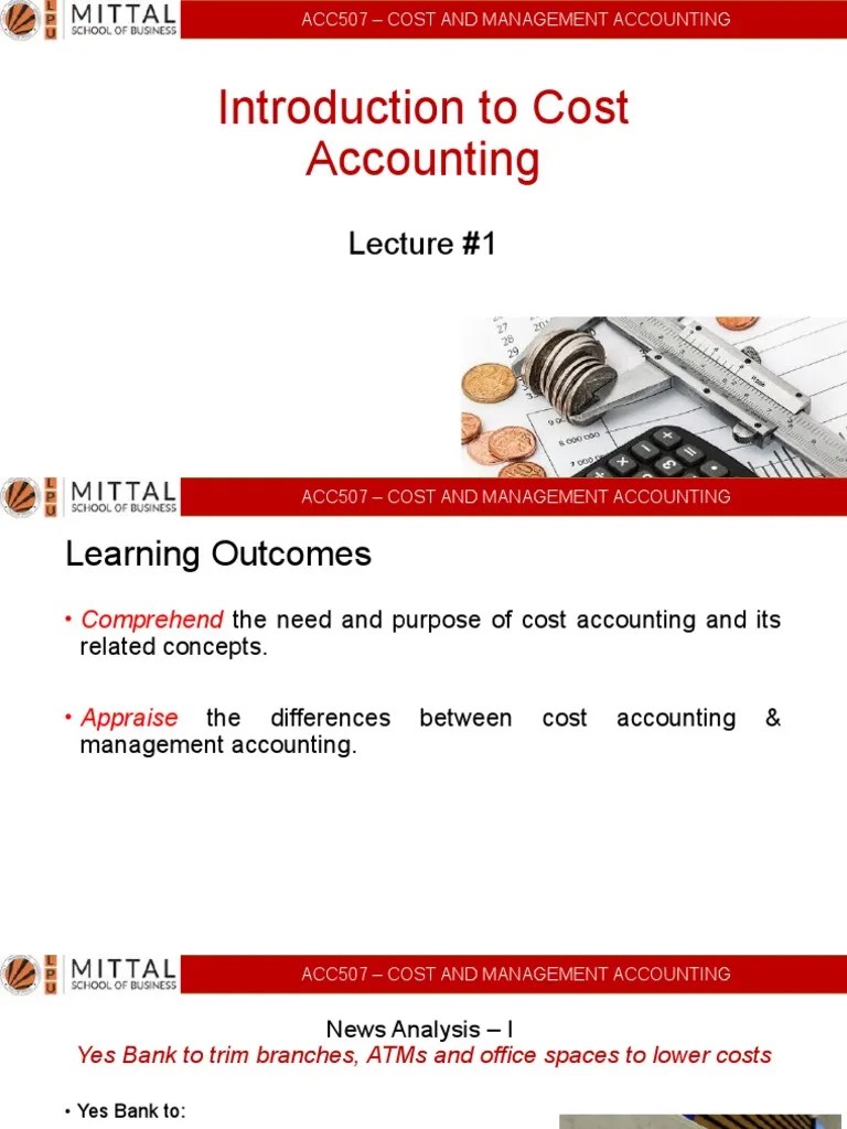 Introduction To Cost Accounting PDF Management Accounting Cost