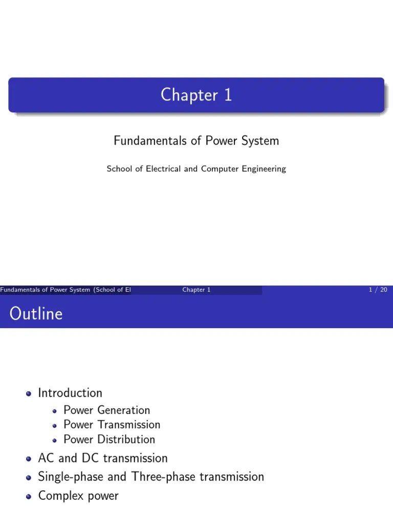 An Introduction to Fundamental Power System Components, Transmission Methods, and Types of Power