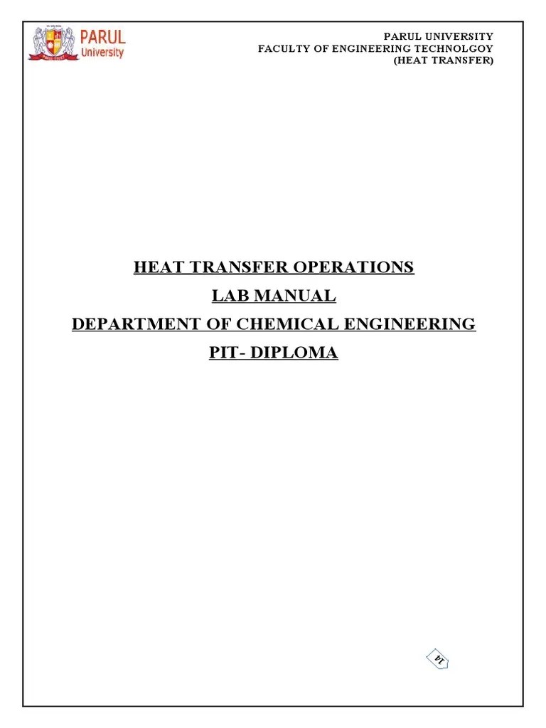 Heat Transfer Lab Manual PDF Heat Transfer Convection