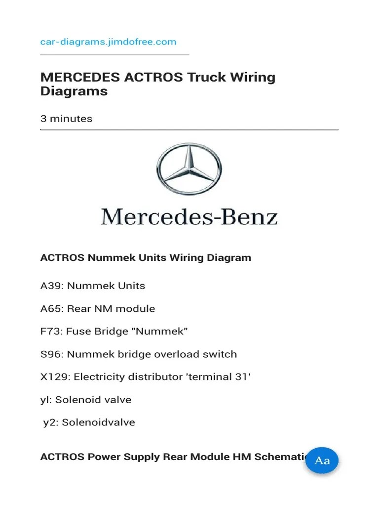 MERCEDES ACTROS Truck Wiring Diagrams | PDF