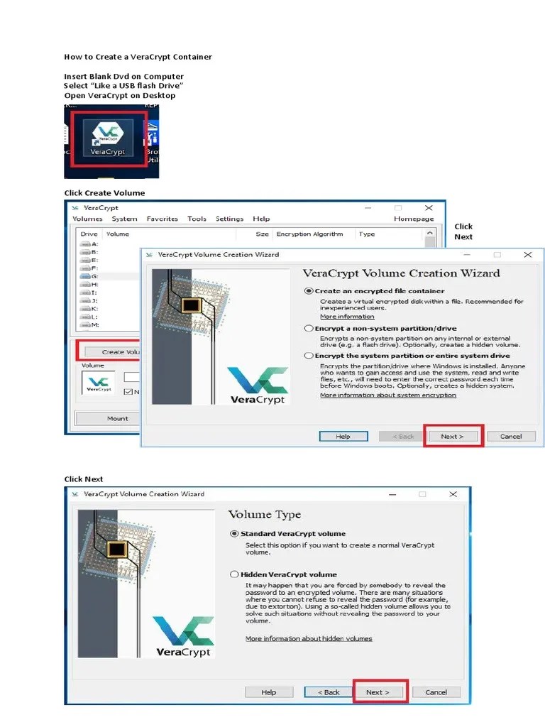 How To Create A Veracrypt Container Insert Blank DVD On Computer Select "Like A Usb Flash Drive