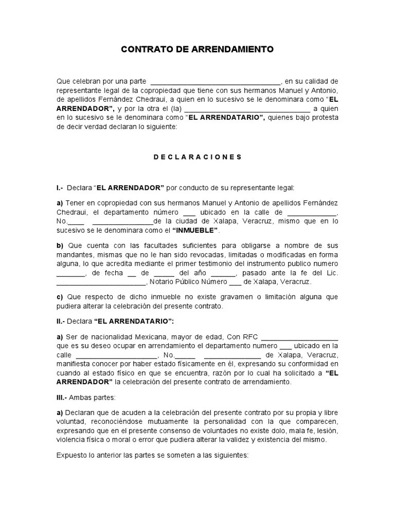 CONTRATO DE ARRENDAMIENTO