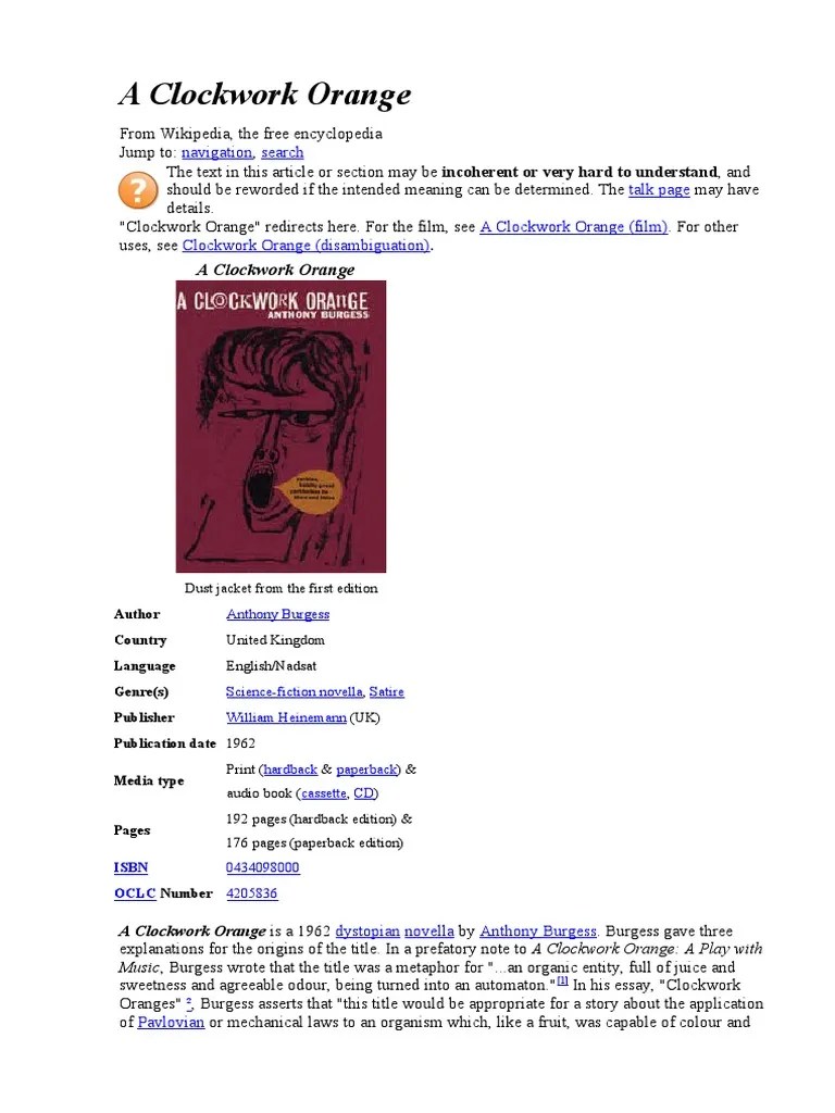 A Clockwork Orange PDF Books