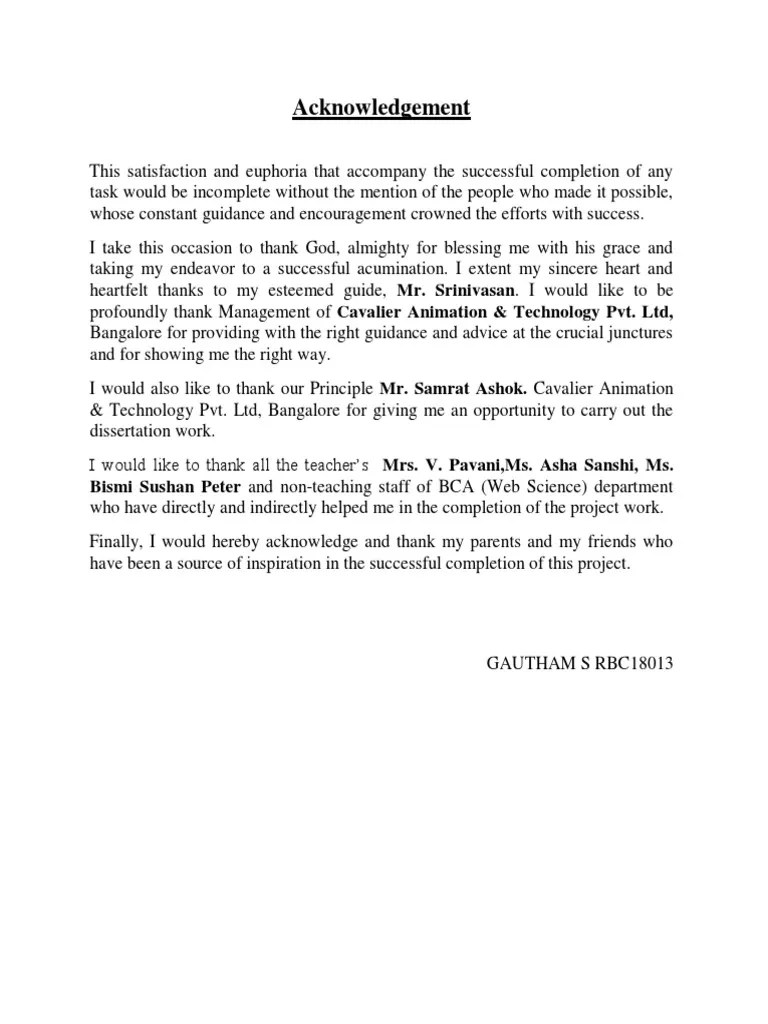 Acknowledgement AND Abstract PDF