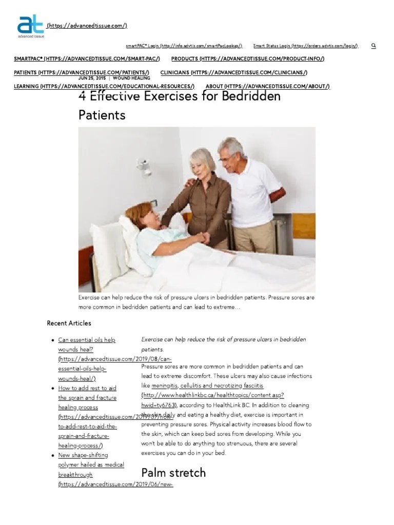 4 Effective Exercises For Bedridden Patients Advanced Tissue PDF