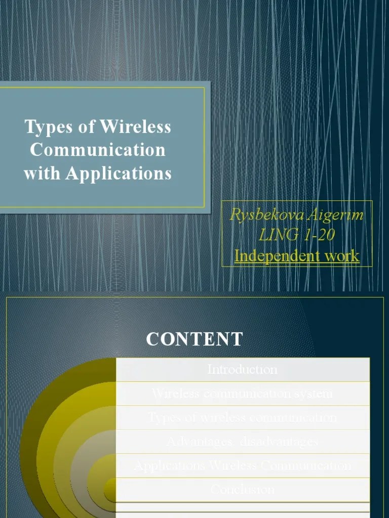 Types of Wireless Communication PDF Radio Wireless