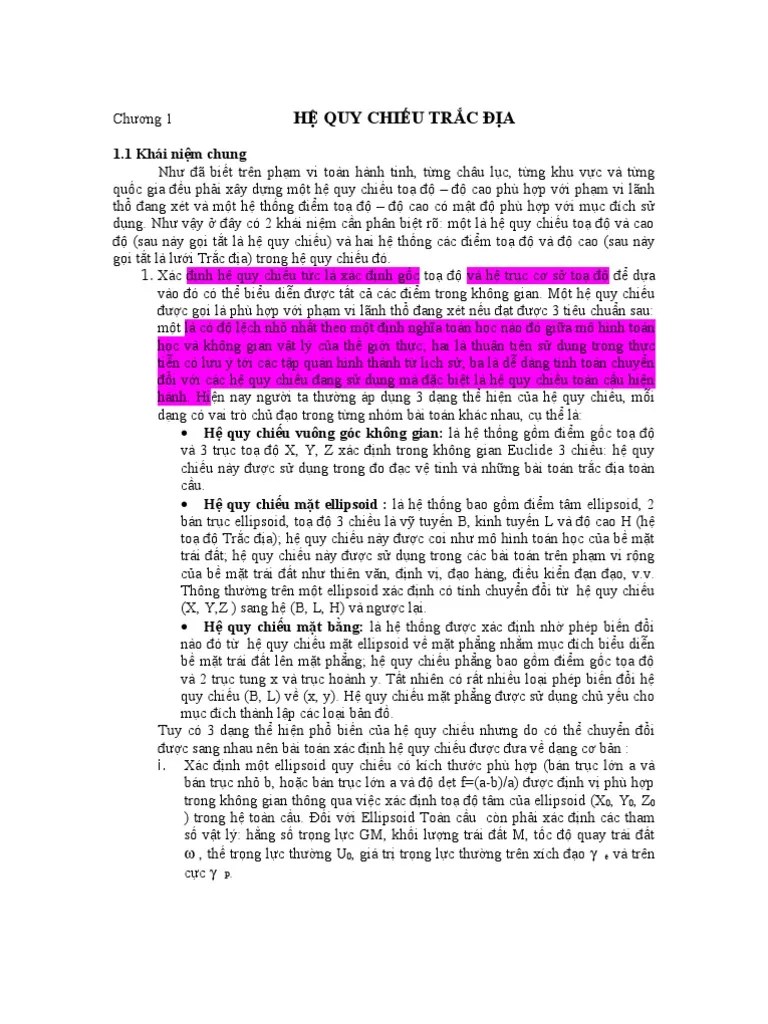 HE QUY CHIEU TRAC DIA