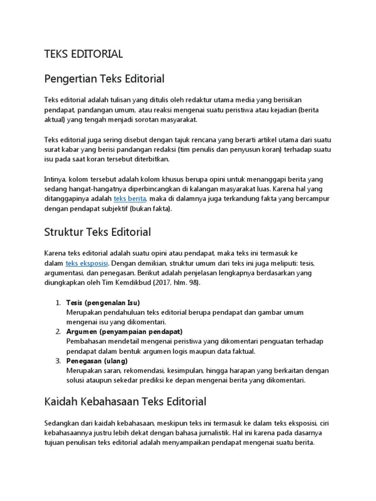 Memahami Isu Terkini Lewat Editorial 1600646991 | PDF