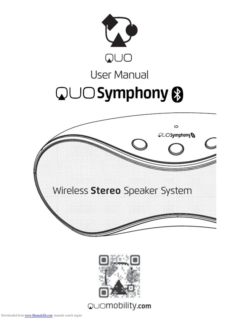 Symphony User Manual PDF Bluetooth Loudspeaker