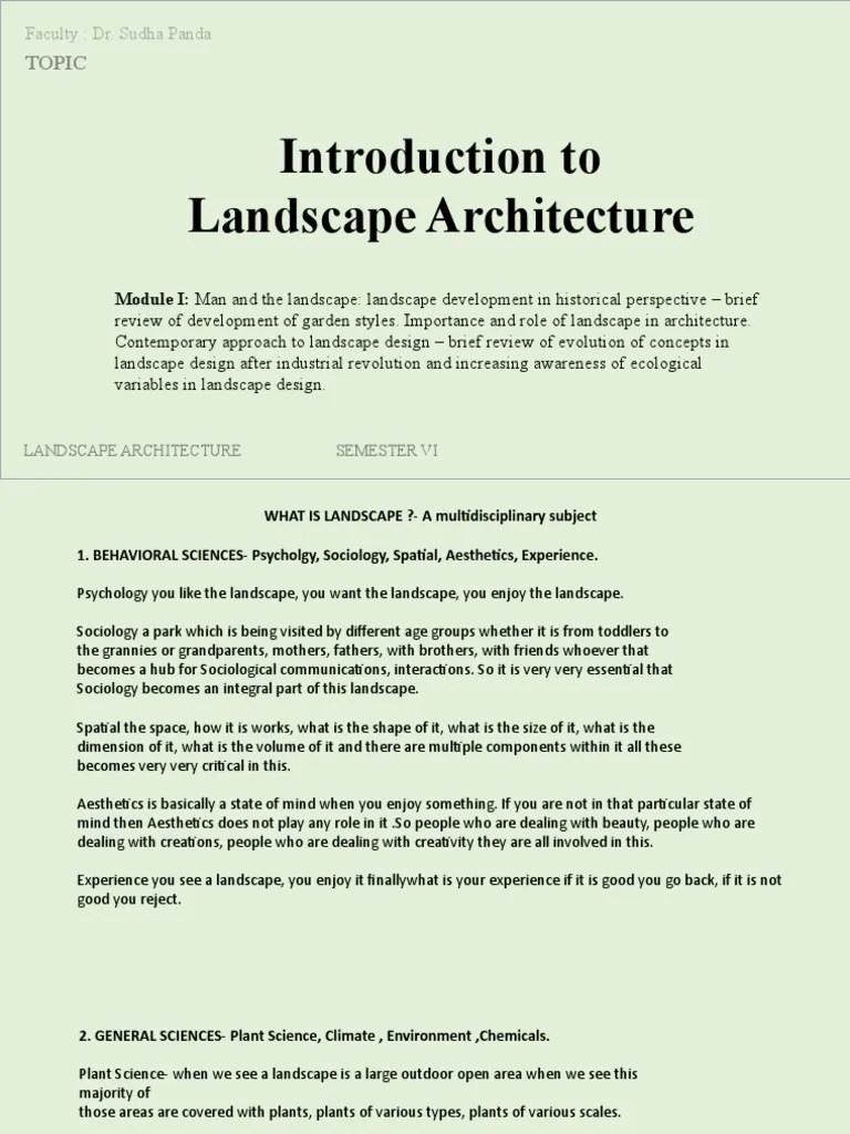Introduction To Landscape Design PDF Botany Landscape Architecture