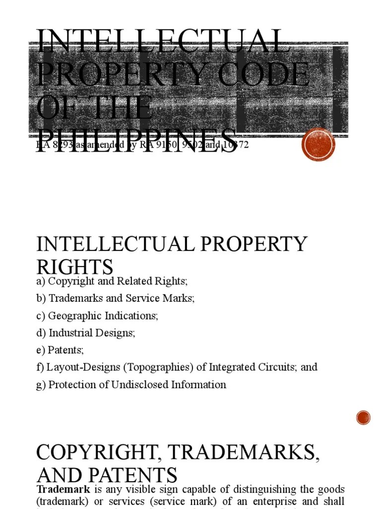 Intellectual Property Code of The Philippines RA 8293 As Amended by RA