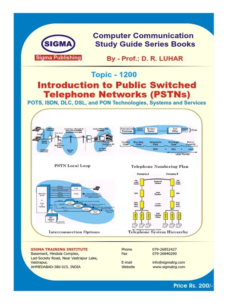 Introduction To Public Switched Telephone Networks (PSTNS) Computer