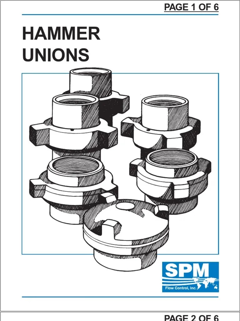 SPM Hammer Union Chart PDF Pipe (Fluid Conveyance) Hammer