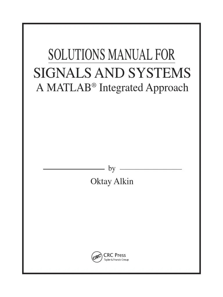 Solutions Manual For Signals and Systems PDF Copyright