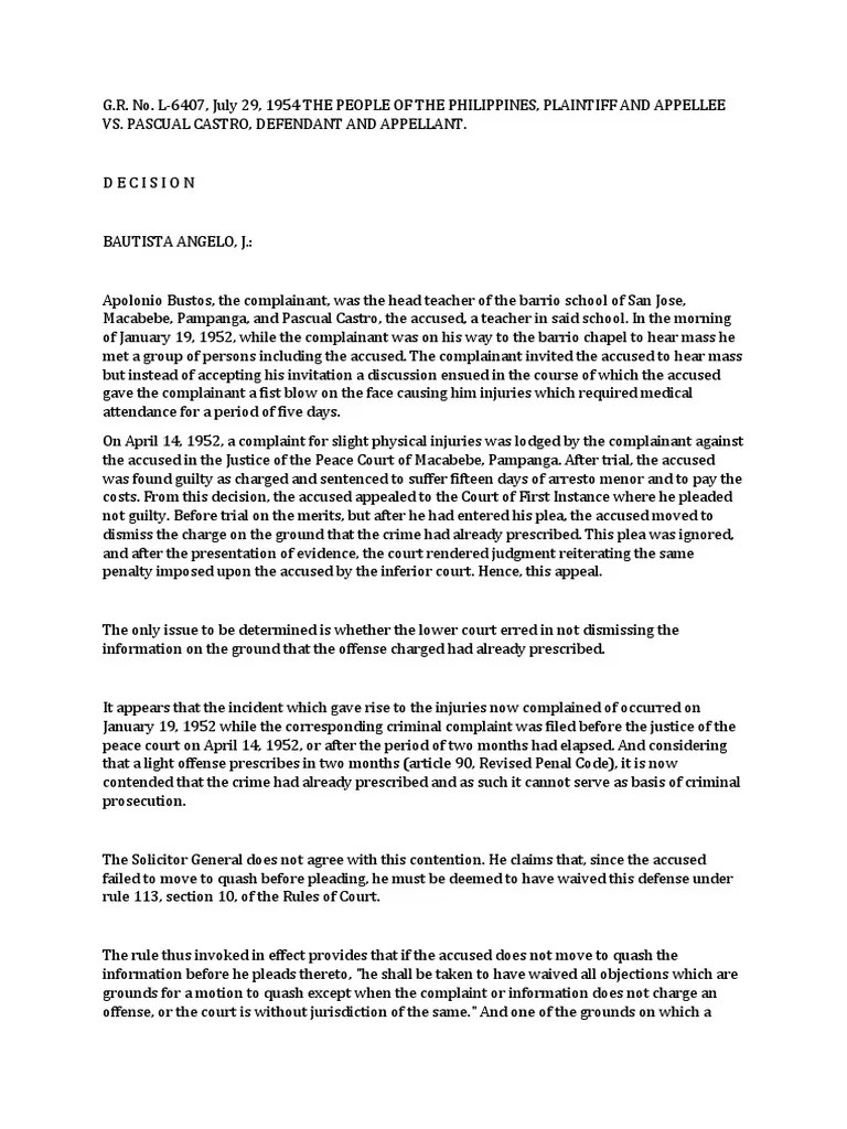 Prescription Case 1 Download Free PDF Statute Of Limitations Crime & Violence