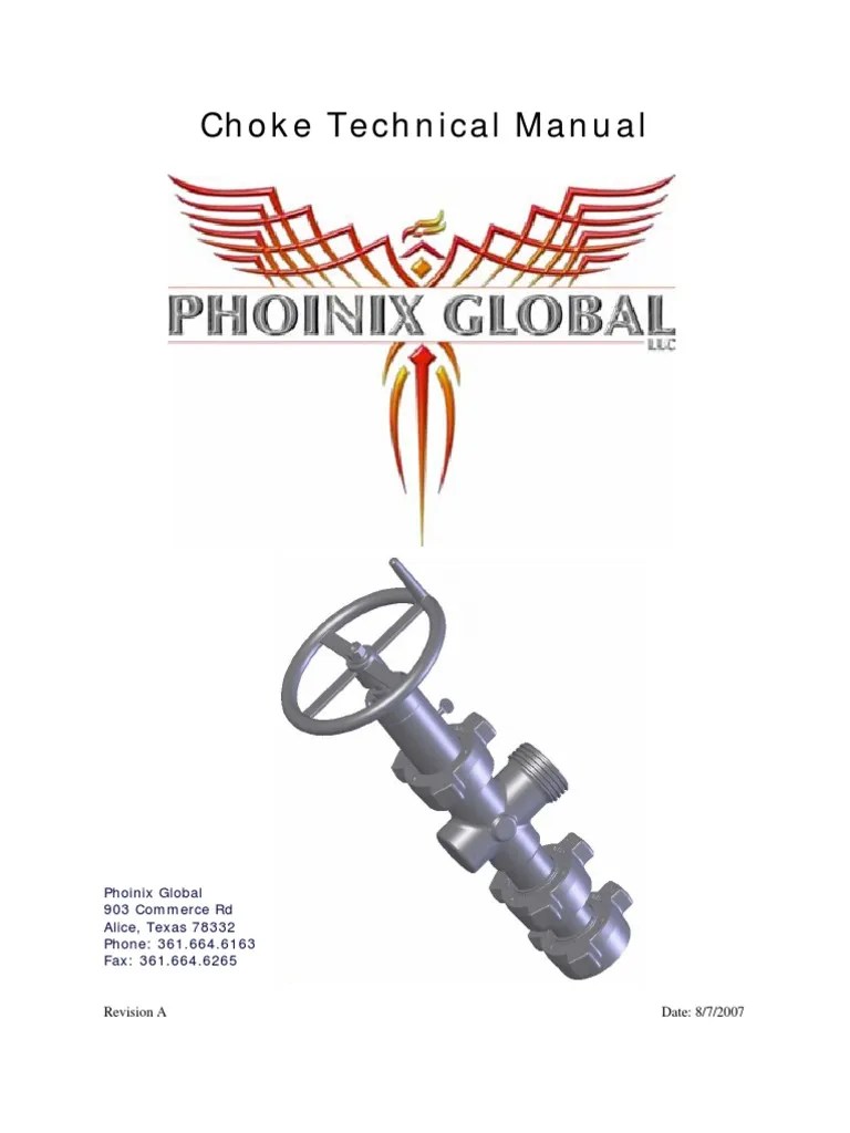 Choke Technical Manual RA PDF Valve Mechanical Engineering