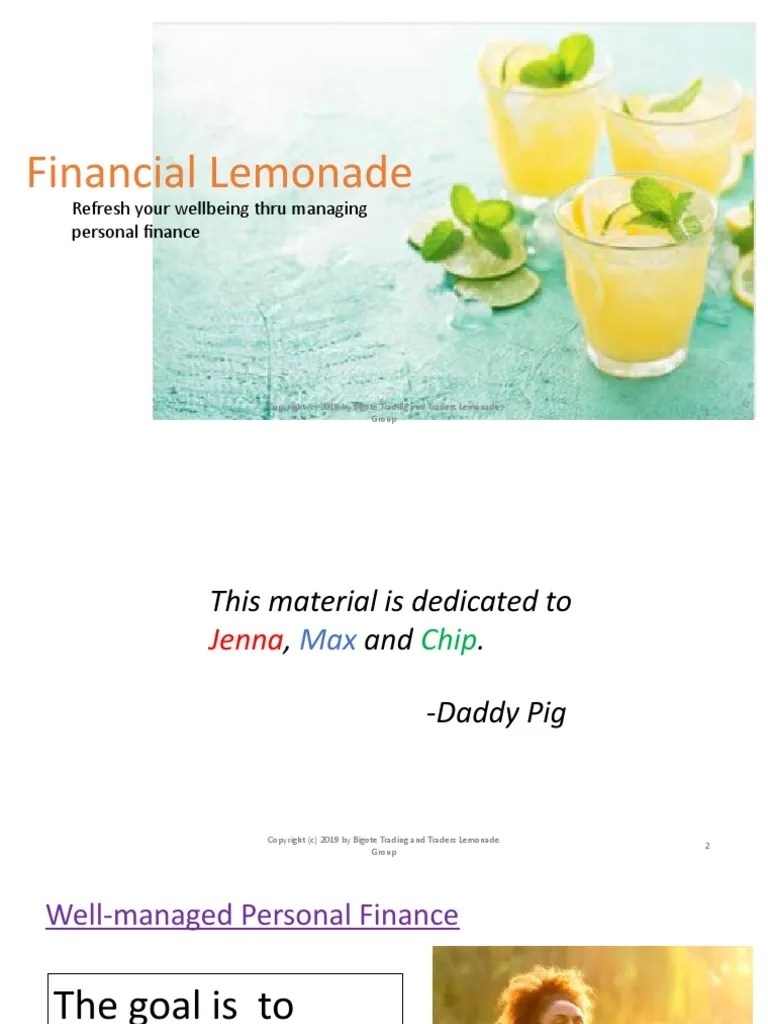 Financial Lemonade Refresh Your Wellbeing Thru Managing Personal