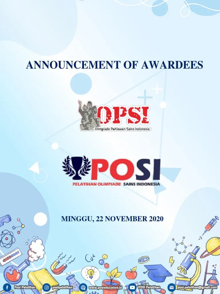 Hasil Pengumuman Opsi Siswa Posi 2020 | PDF