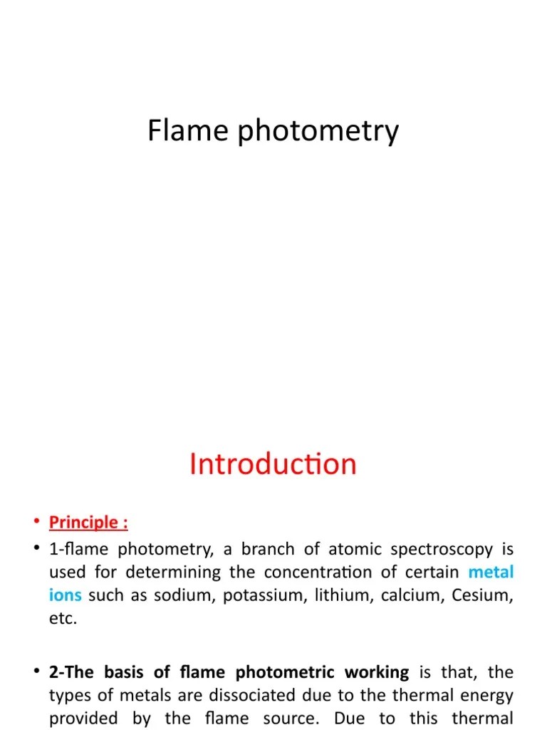 Lecture 4 Flame Photometry PDF Emission Spectrum Atoms