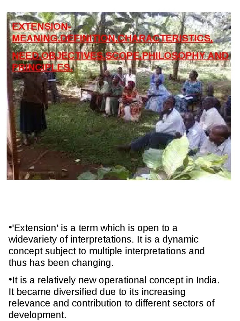 ExtensionMeaning, Definition, Characteristics, Need, Objectives, Scope