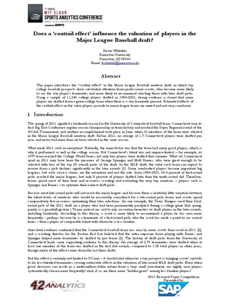 31. Does A Coattail Effect' Influence The Valuation of Players in The