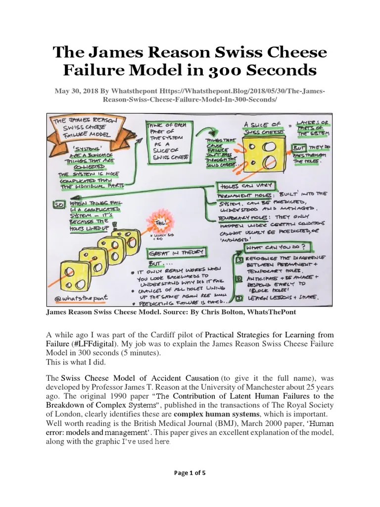 The James Reason Swiss Cheese Failure Model in 300 Seconds1 PDF