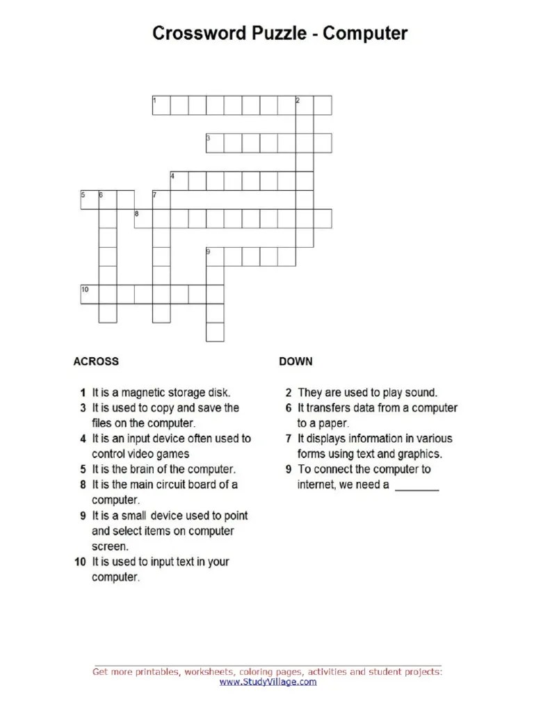 Crossword Input And Output Devices | Pdf