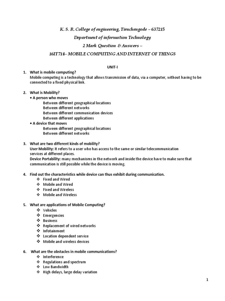 2 Mark Question and Answers PDF PDF Channel Access Method