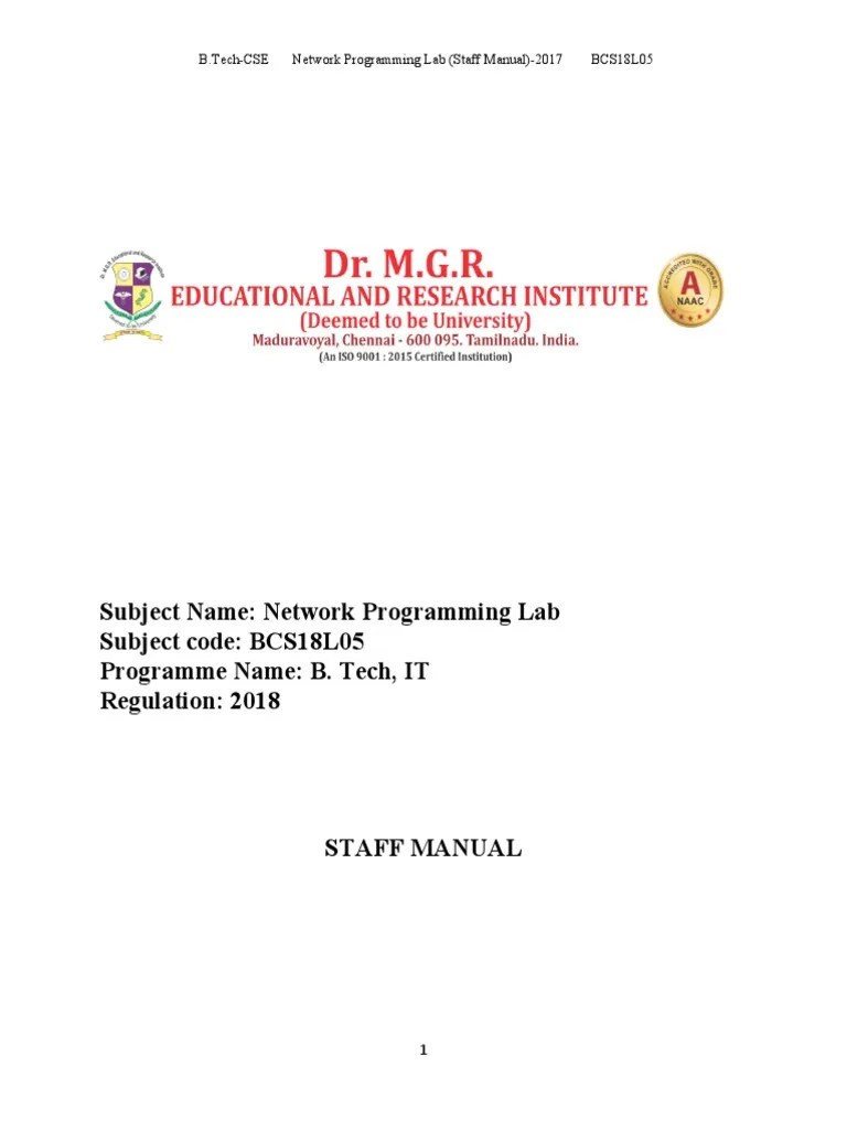 Network Programming Lab Manual PDF PDF Port Networking