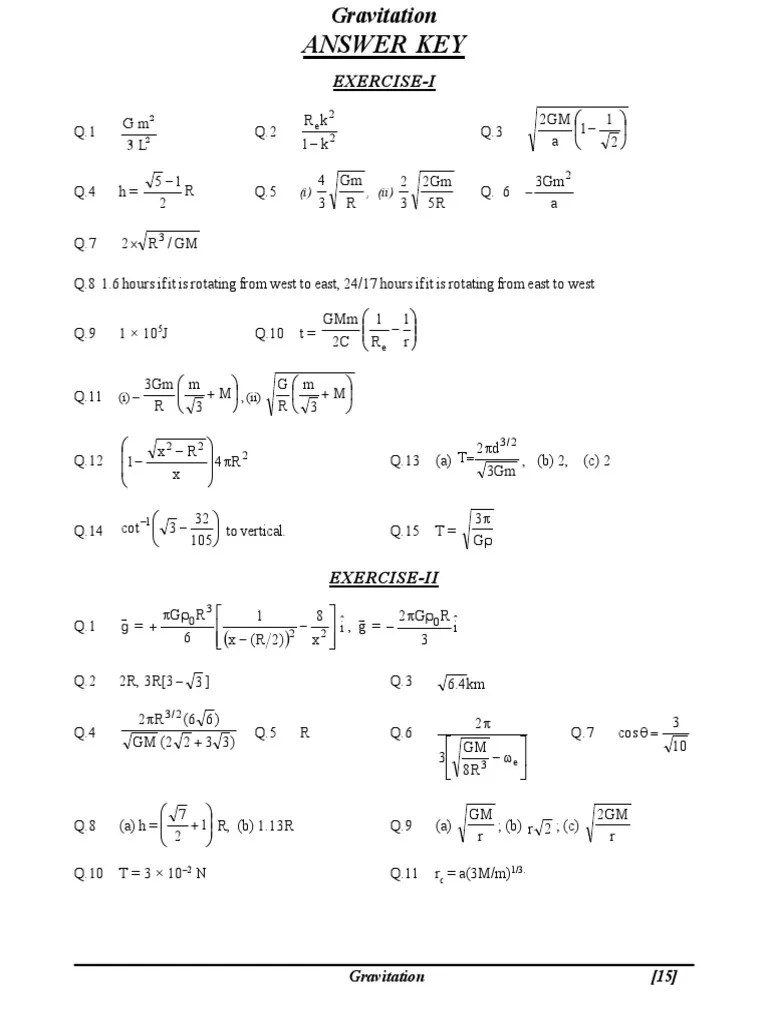 Answer Key: Exercise-I | PDF | Nature