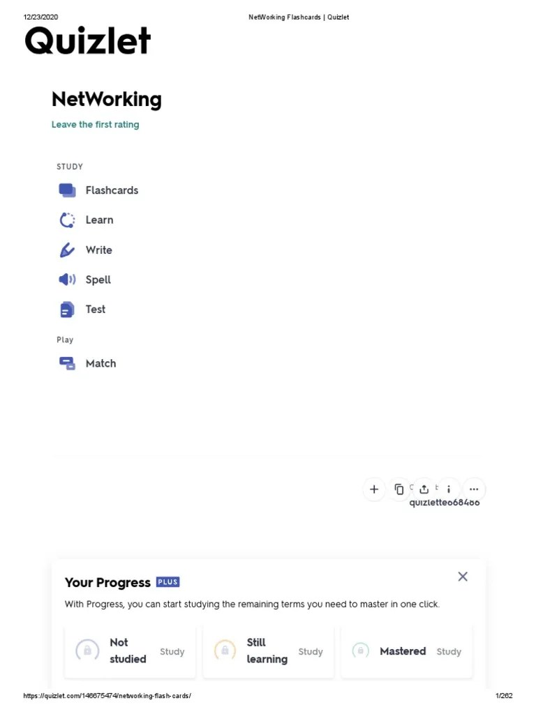 NetWorking Flashcards Quizlet PDF Transmission Control Protocol