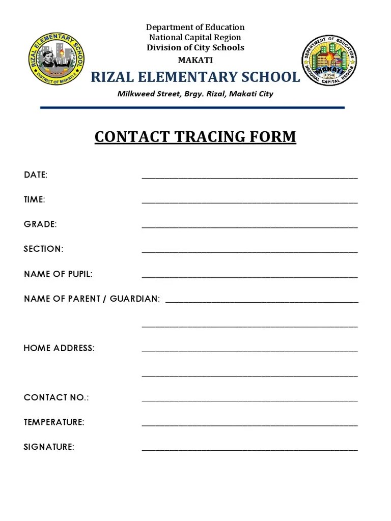 Contact Tracing Form PDF