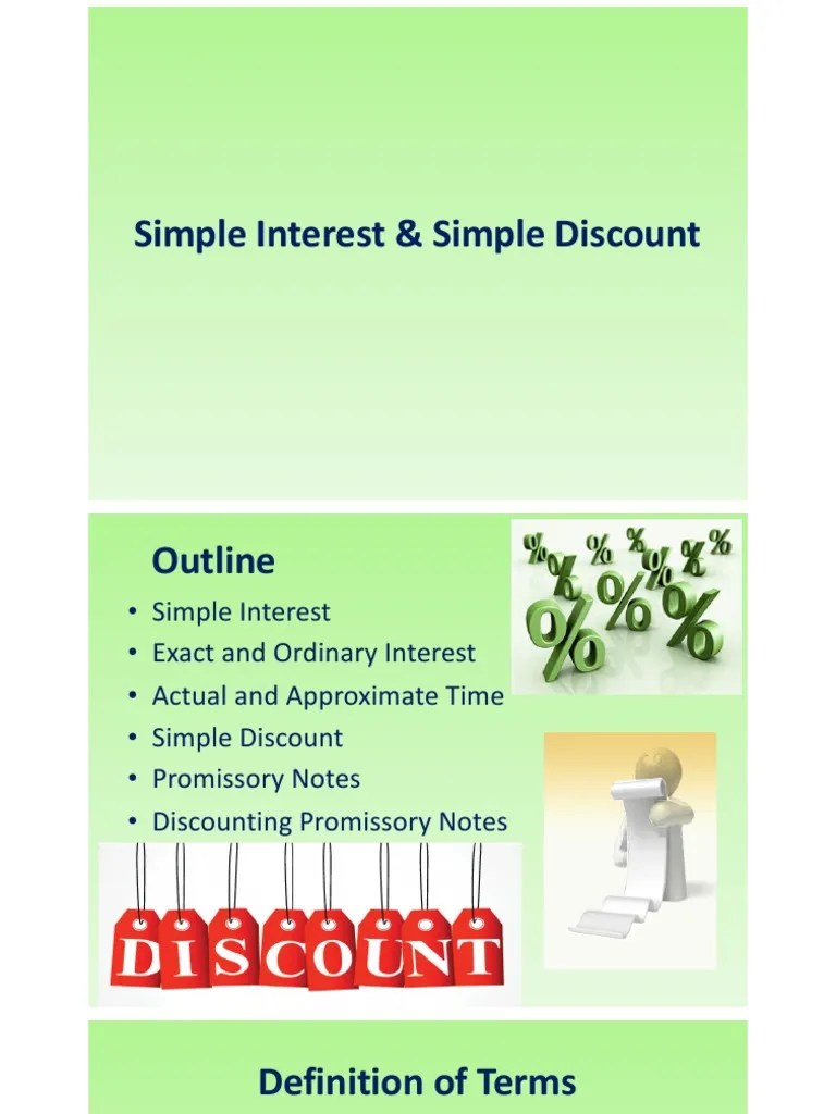 Simple Interest & Simple Discount PDF Interest Loans