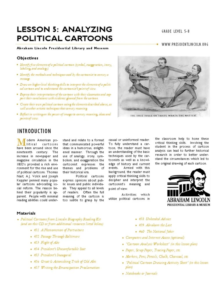 Analyzing Political Cartoons Worksheet Worksheet Design ideas