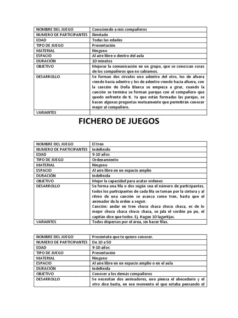 FICHERO DE JUEGOS