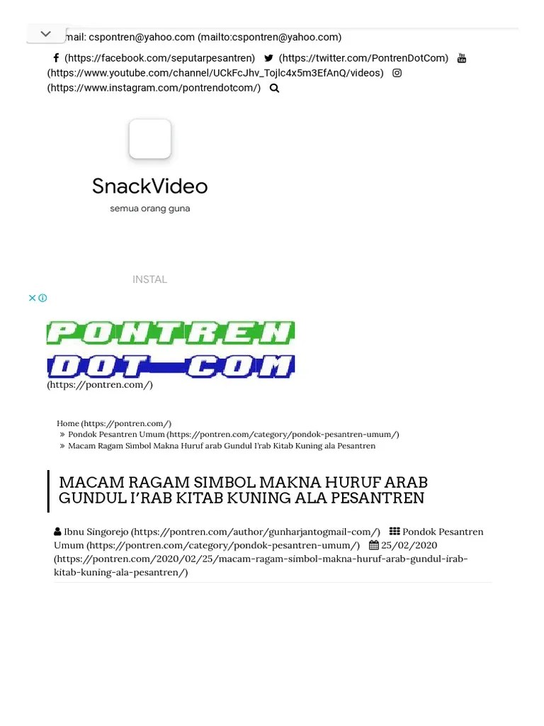 Macam Ragam Simbol Makna Huruf Arab Gundul I&rsquo;rab Kitab Kuning Ala Pesantren  | PDF