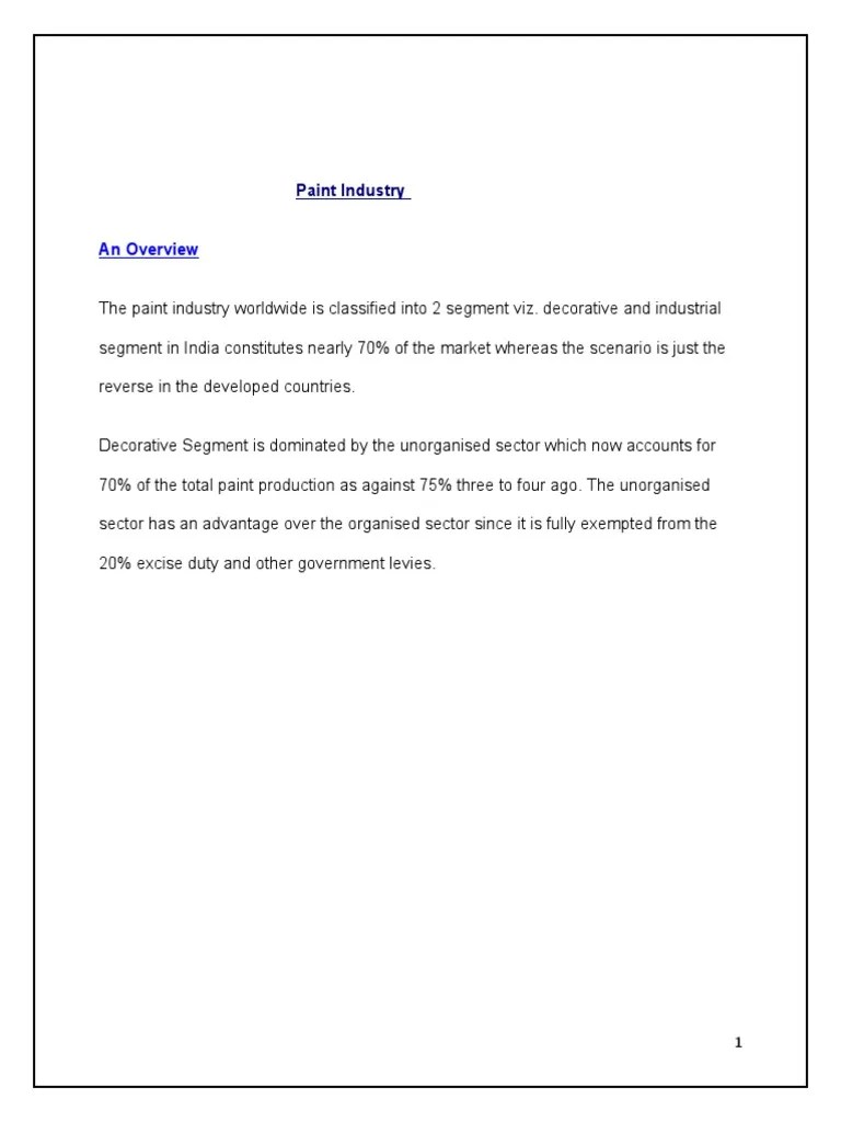 PaintIndustry Stats 2 PDF Paint Supply Chain