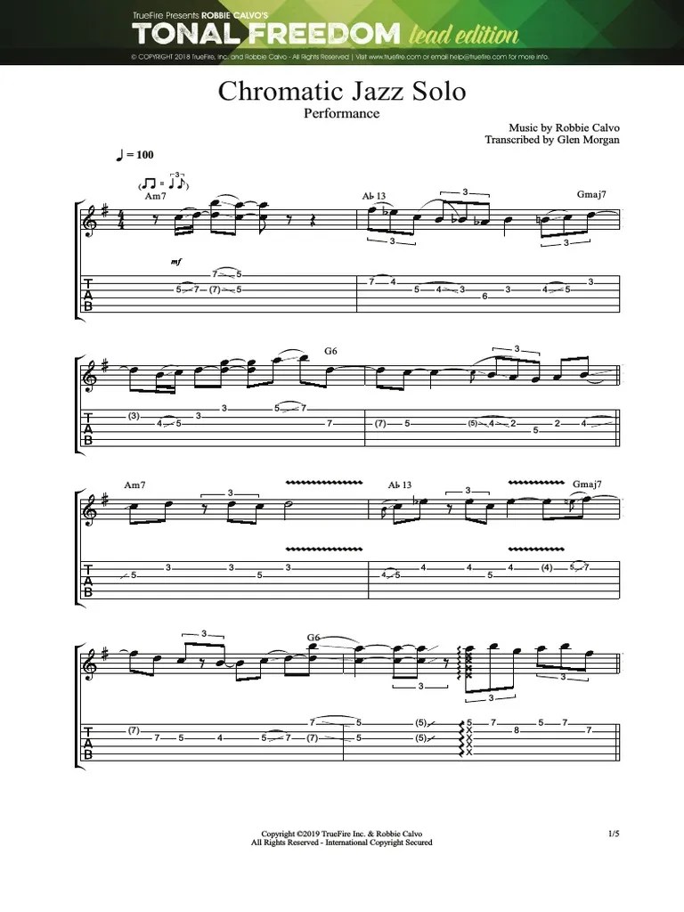 Chromatic Jazz Solo Performance PDF PDF Chord (Music) Elements Of Music