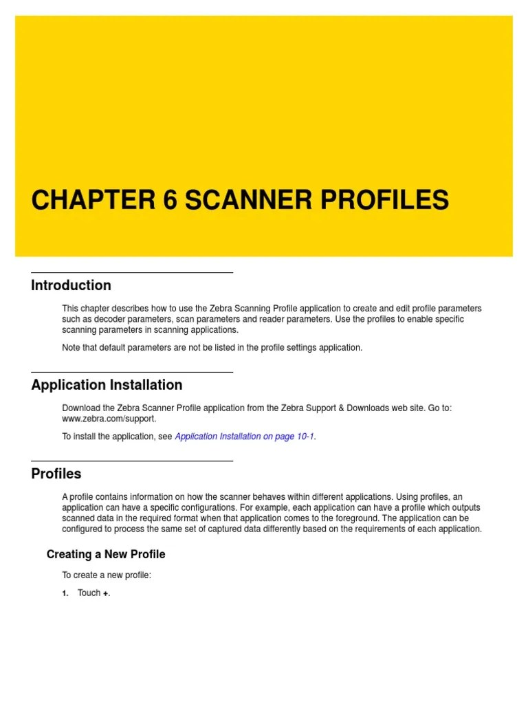 Zebra Scanner Profile Guide PDF PDF Universal Product Code Barcode