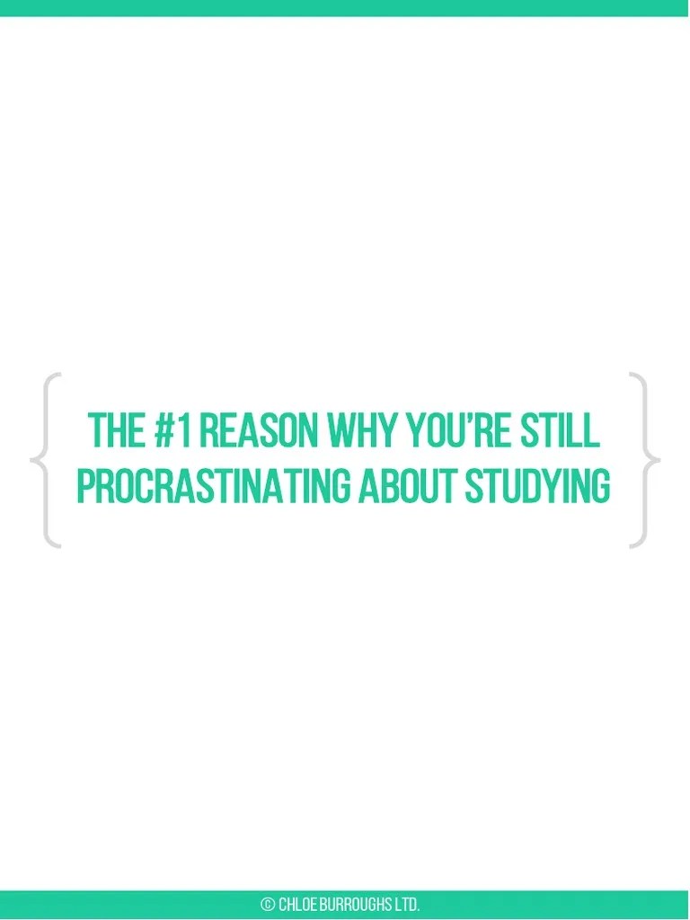 The 1 Reason Why You're Still Procrastinating About Studying PDF