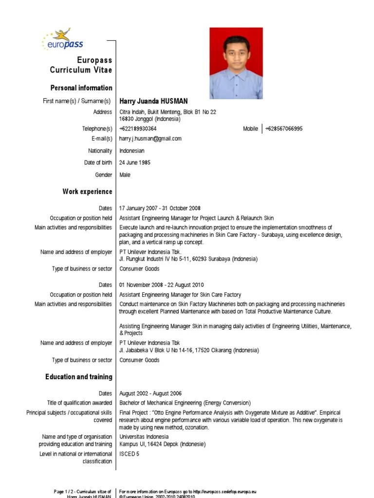 Contoh Cv Untuk Beasiswa Ppi