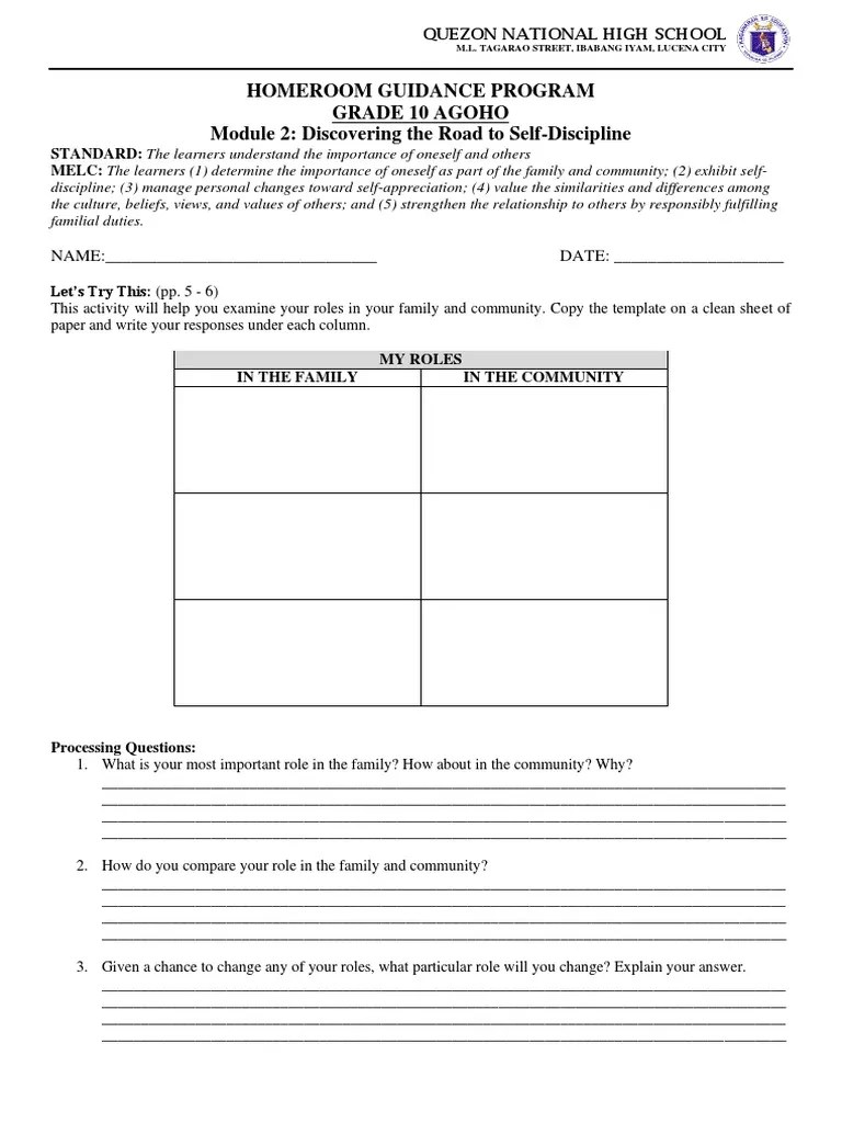 Hg-Module 2-Answer Sheets | PDF | Human Nature | Applied Psychology