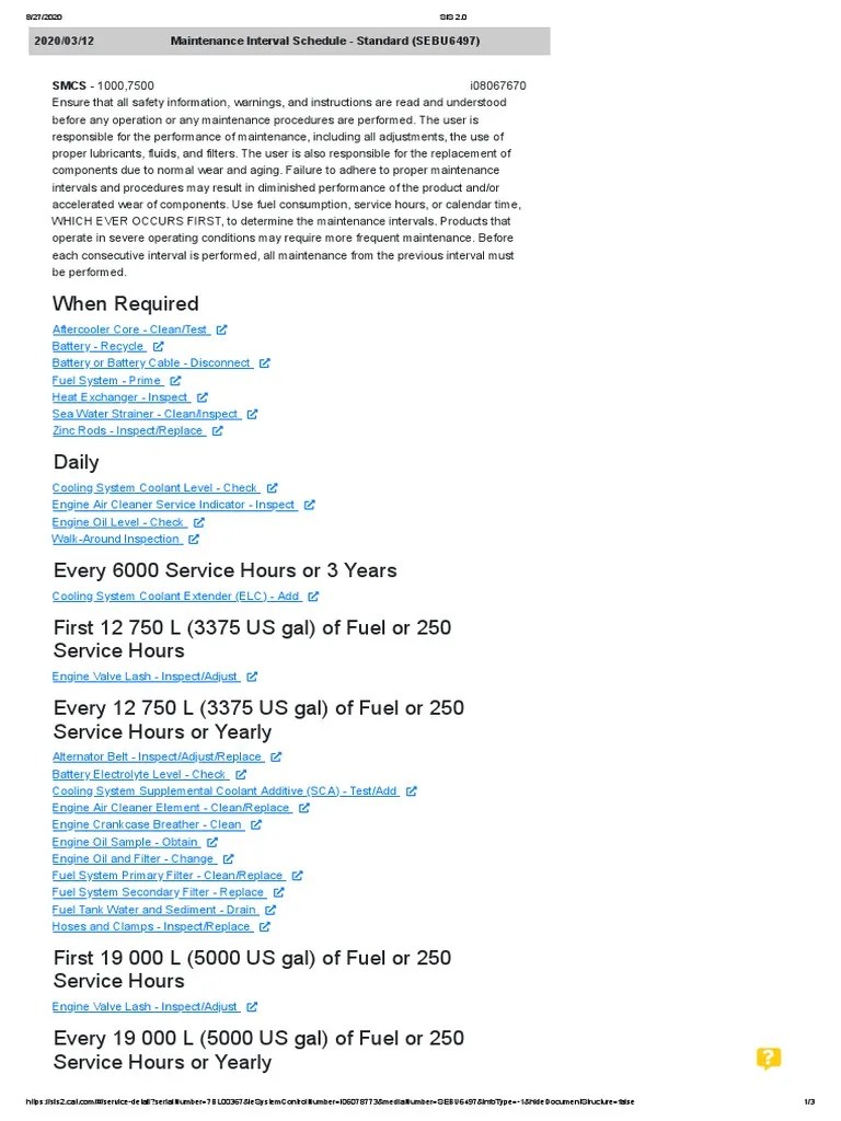 Maintenance Interval Schedule CAT 3412 PDF Coolant Engines