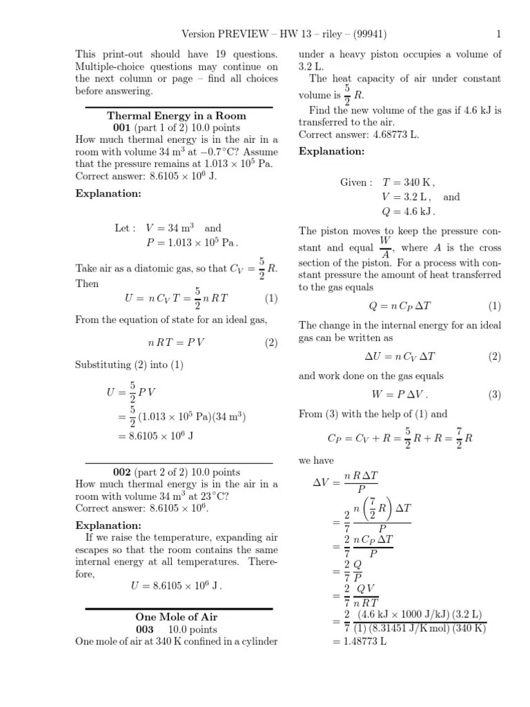 HW13 Preview | PDF | Gases | Power Station