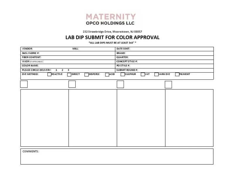 Lab Dip Submit Form PDF