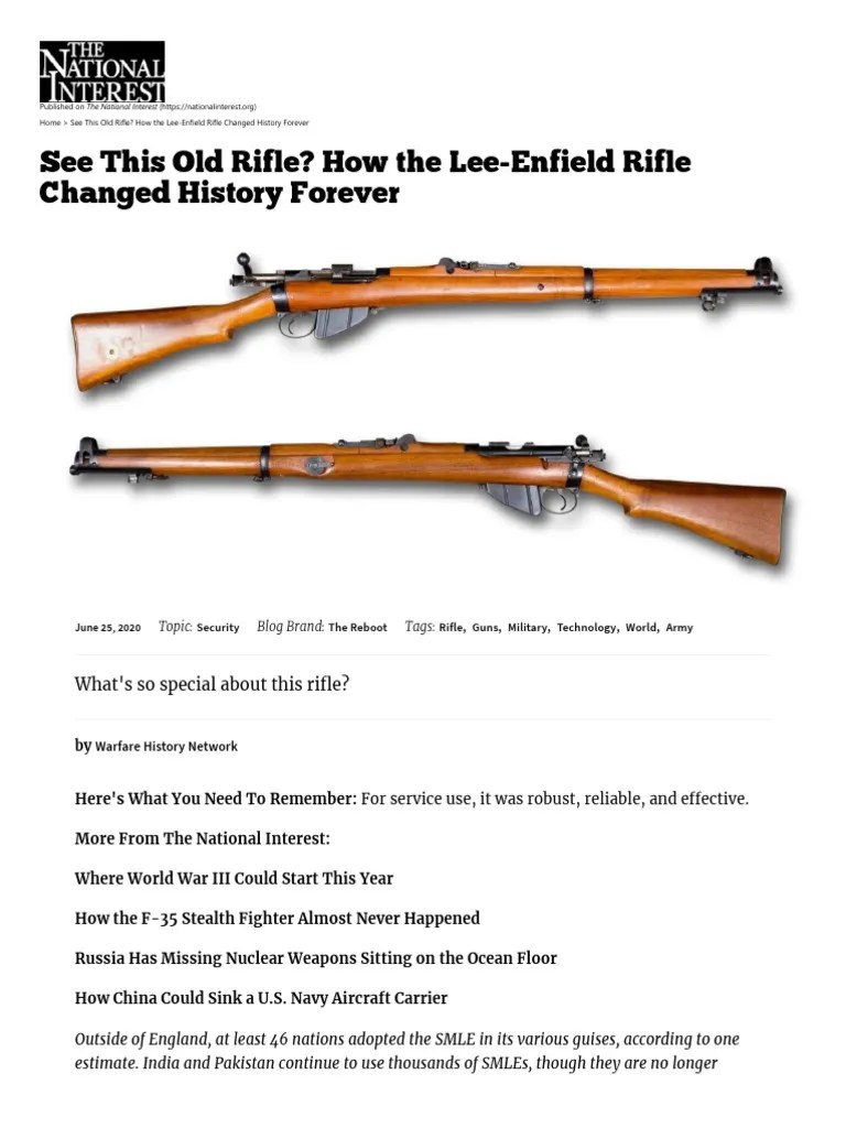 How The Enfield Rifle Changed History Forever Pdf Rifle Magazine