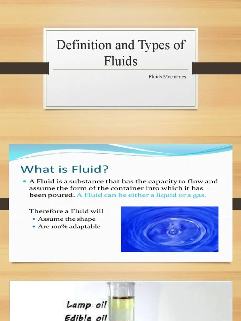 Definition and Types of Fluids PDF