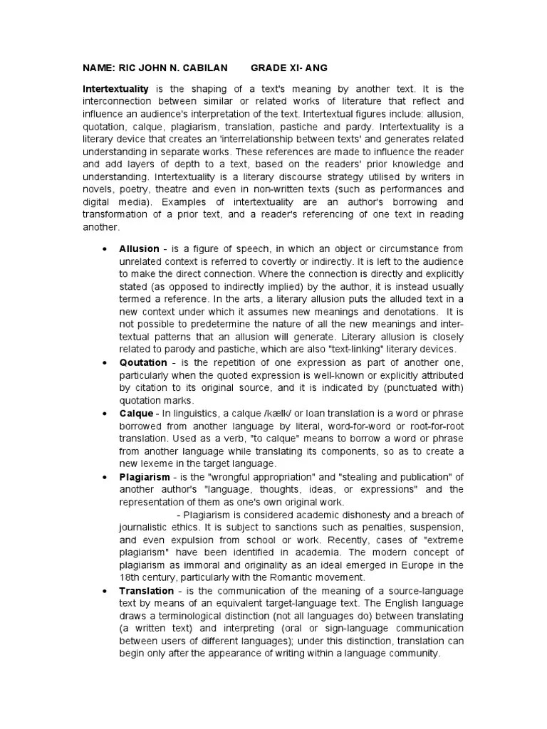 Reading and Writing Intertext PDF Intertextuality Hypertext