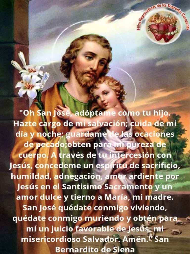 _Oh San José, adóptame como tu hijo. Hazte cargo de i salvación; cuida